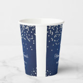 Blue Denim Diamonds Pearls Couple's Polterabend Pappbecher (Links)