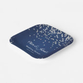 Blue Denim Diamonds Pearls Couple's Polterabend Pappteller (Gewinkelt)