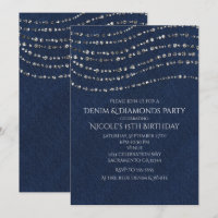Blue Denim & Diamonds Sparkle Bling Geburtstagspar