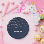 Blue Denim & Diamonds Sparkle Bling Geburtstagspar Pappteller (Party)
