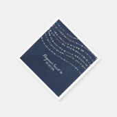 Blue Denim & Diamonds Sparkle Bling Geburtstagspar Serviette (Ecke)