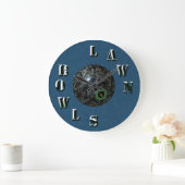 Blue Denim Dimensional Rasen Bowls, Wall Clock Große Wanduhr (Zuhause)