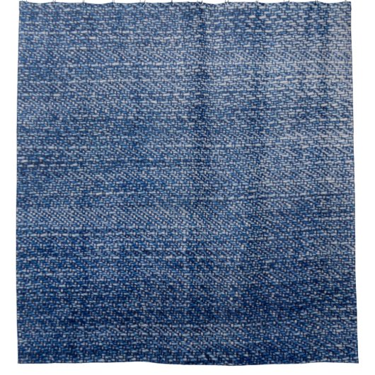 Blue Denim Fabric Jeans Texture Duschvorhang (Vorderseite)