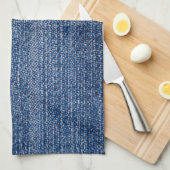 Blue Denim Fabric Jeans Texture Geschirrtuch (Viertel Falte)