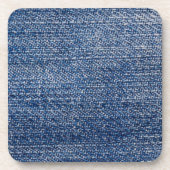 Blue Denim Fabric Jeans Texture Getränkeuntersetzer (Vorderseite)