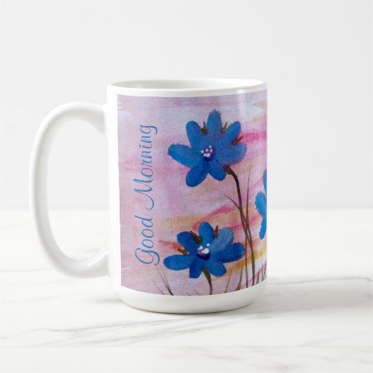 Blue Denim Floral Kaffeetasse (Links)