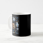 Blue Denim Floral Patchwork Pumpkin Ghost Coquette Kaffeetasse (Vorderseite Links)