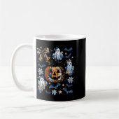 Blue Denim Floral Patchwork Pumpkin Ghost Coquette Kaffeetasse (Links)