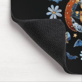Blue Denim Floral Patchwork Pumpkin Ghost Coquette Mousepad (Ecke)