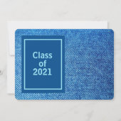 Blue Denim Foto Abschluss Einladung (Rückseite)