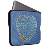 Blue Denim Heart Laptopschutzhülle (Vorne Rechts)