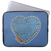 Blue Denim Heart Laptopschutzhülle (Vorderseite)