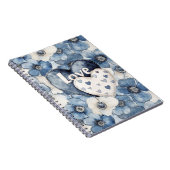 Blue Denim Hearts Blume Liebe Notizblock (Rechte Seite)