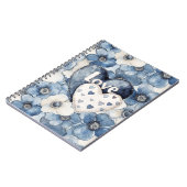 Blue Denim Hearts Blume Liebe Notizblock (Linke Seite)