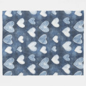 Blue Denim Hearts Fleecedecke (Vorderseite (Horizontal))