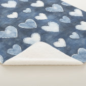 Blue Denim Hearts Sherpadecke (3/4)