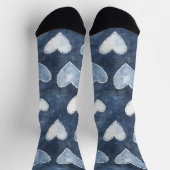 Blue Denim Hearts Socken (Oben)