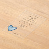 Blue Denim Jean Heart Wedding Acryleinladungen (Ablage )