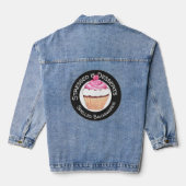 Blue Denim Jean Jacket Funny Desserts Zitat Jeansjacke (Rückseite)