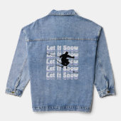 Blue Denim Jean Jacket Let It Snow Skier Jeansjacke (Rückseite)