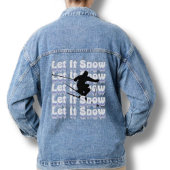 Blue Denim Jean Jacket Let It Snow Skier Jeansjacke