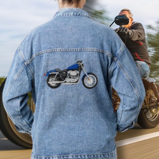 Blue Denim Jean Jacket Motorcycle Jeansjacke