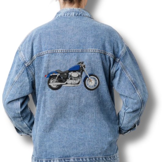 Blue Denim Jean Jacket Motorcycle Jeansjacke