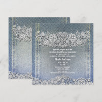 Blue Denim Jean & White Heart Lace Brautparty