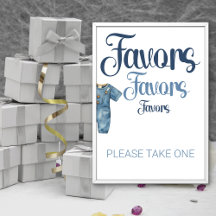 Blue Denim Jeans Boy Baby Dusche Gefallen Zeichen