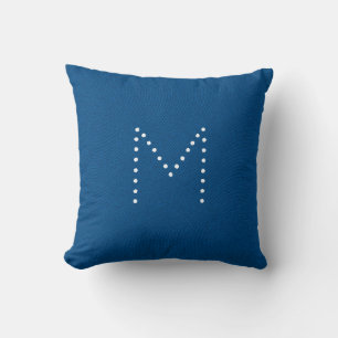 Blue Denim Jeans Pattern Initial Personalisiert Kissen