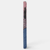 Blue Denim Jeans Rose Gold Pink Glitzer Muster Case-Mate iPhone Hülle (Hinten/Links)