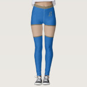 Blue Denim Jeans Shorts Skin Tights & Thighboots Leggings (Vorderseite)