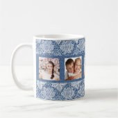 Blue Denim Lace Foto Collage Family Kaffeetasse (Links)