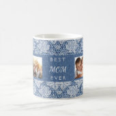 Blue Denim Lace Foto Mutter Kaffeetasse (Mittel)