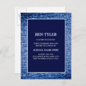Blue Denim-Look geht weg zur Uni Card Einladungspostkarte (Vorne/Hinten)