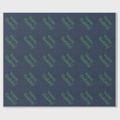 Blue Denim Look Linen Wrapping Paper Geschenkpapier (Flach)