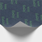 Blue Denim Look Linen Wrapping Paper Geschenkpapier (Ecke)