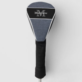 Blue Denim Monogram Initial Golf Headcover