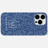 Blue Denim Monogramm initialer individuelle Name Case-Mate iPhone Hülle (Rückseite (Horizontal))