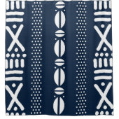 Blue Denim Mud Cloud Style African Dusche Vorhang (Vorderseite)