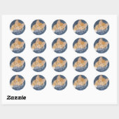 Blue Denim Orange Kitty Sticker (Blatt)