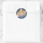 Blue Denim Orange Kitty Sticker (Tasche)