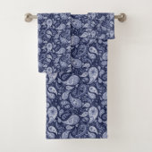 Blue Denim Paisley Badhandtuch Set (Insitu)