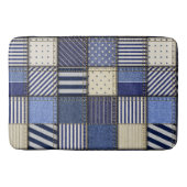 Blue Denim Patchwork Badematte (Vorderseite)