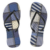 Blue Denim Patchwork Badesandalen (Fußbett)