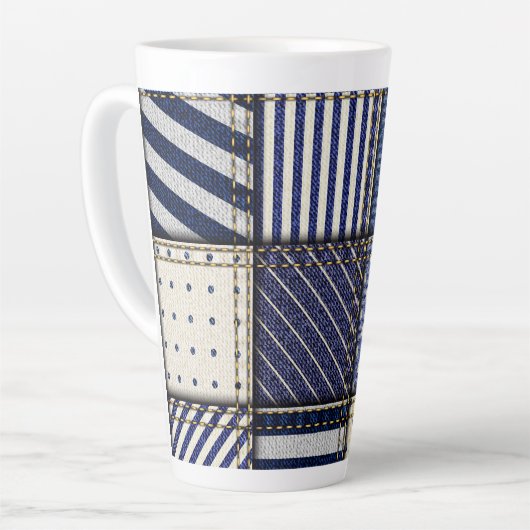 Blue Denim Patchwork Milchtasse (Linke Ecke)