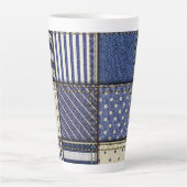Blue Denim Patchwork Milchtasse (Vorderseite)