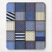 Blue Denim Patchwork Mousepad (Vorne)