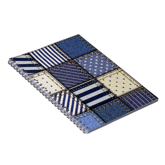Blue Denim Patchwork Notizblock (Rechte Seite)