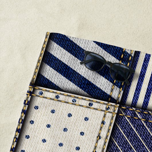 Blue Denim Patchwork Strandtuch (Beispiel)